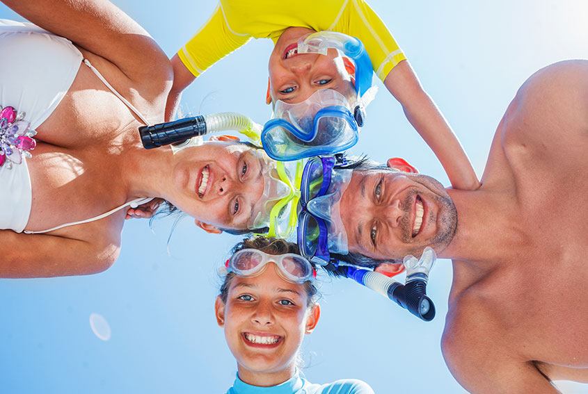 Family day of snorkeling