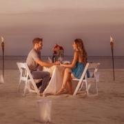 Romantic dinner on beach