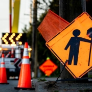 Road works sign